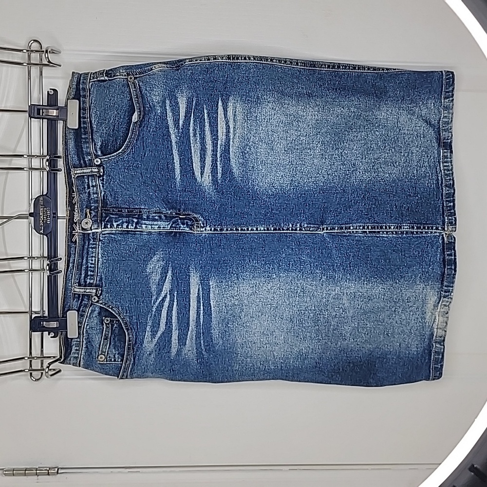 Vintage London Fog jean skirt with front slit